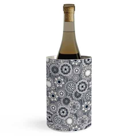 Sharon Turner mandala cirque indigo white Wine Chiller