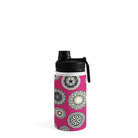 Sharon Turner mandala cirque spot pink Water Bottle