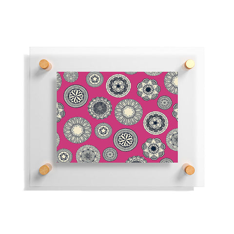 Sharon Turner mandala cirque spot pink Floating Acrylic Print