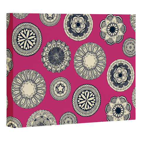 Sharon Turner mandala cirque spot pink Art Canvas