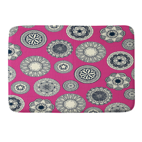 Sharon Turner mandala cirque spot pink Memory Foam Bath Mat
