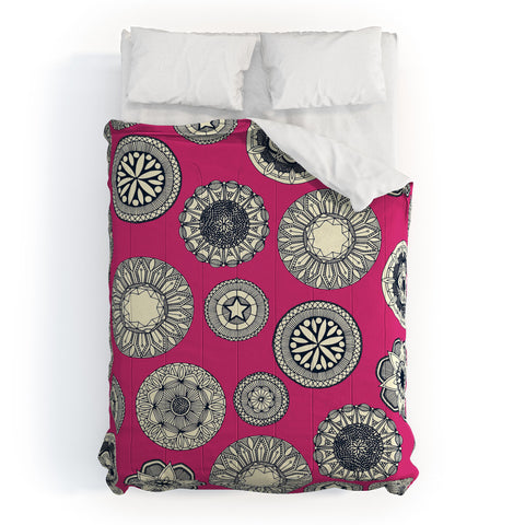 Sharon Turner mandala cirque spot pink Comforter