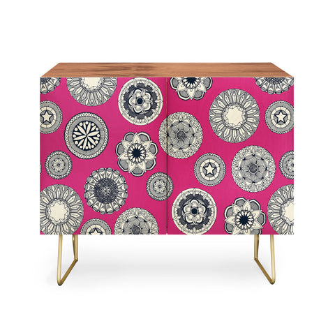 Sharon Turner mandala cirque spot pink Credenza