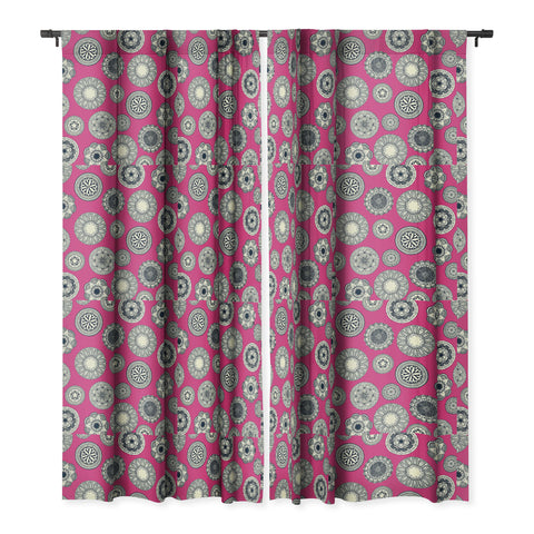 Sharon Turner mandala cirque spot pink Blackout Window Curtain