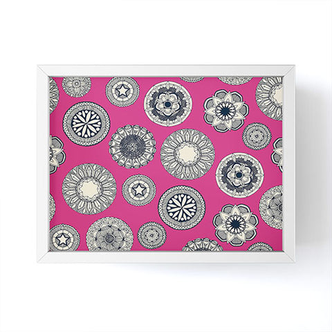 Sharon Turner mandala cirque spot pink Framed Mini Art Print