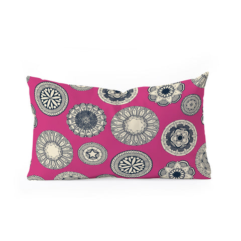 Sharon Turner mandala cirque spot pink Oblong Throw Pillow