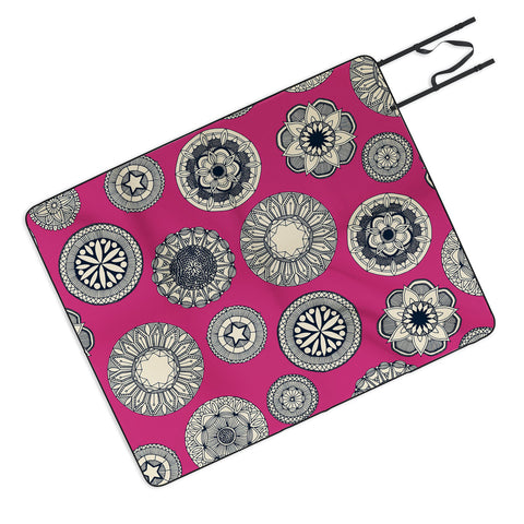 Sharon Turner mandala cirque spot pink Picnic Blanket