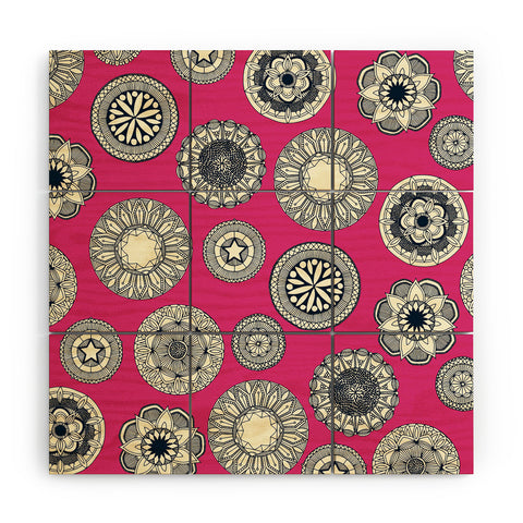 Sharon Turner mandala cirque spot pink Wood Wall Mural
