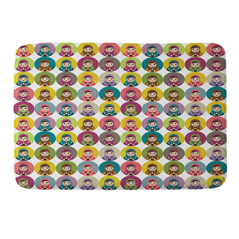 Sharon Turner Matryoshka Candy Polka Memory Foam Bath Mat