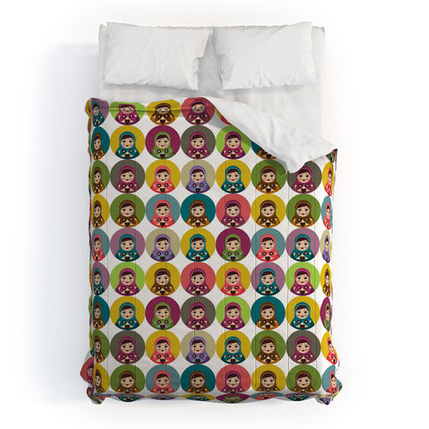 Sharon Turner Matryoshka Candy Polka Comforter
