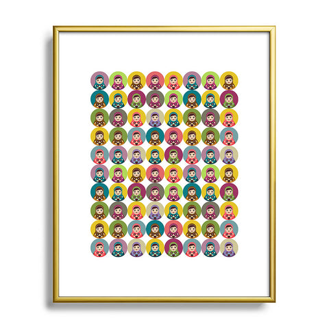 Sharon Turner Matryoshka Candy Polka Metal Framed Art Print