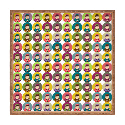 Sharon Turner Matryoshka Candy Polka Square Tray