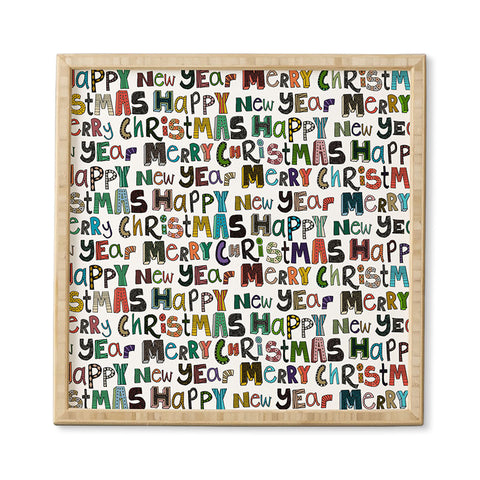 Sharon Turner merry christmas happy new year Framed Wall Art