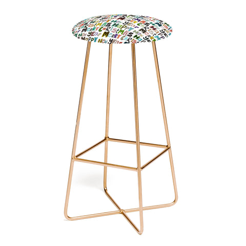 Sharon Turner merry christmas happy new year Bar Stool