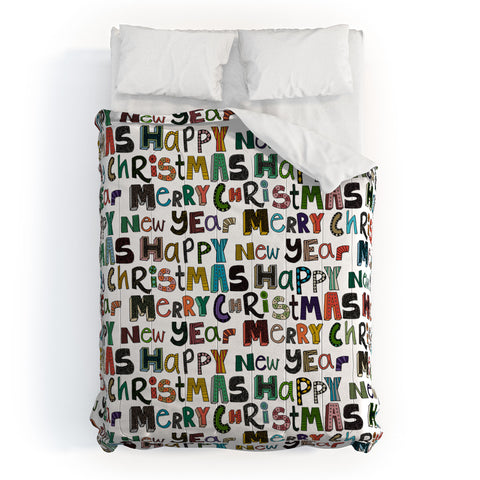 Sharon Turner merry christmas happy new year Comforter