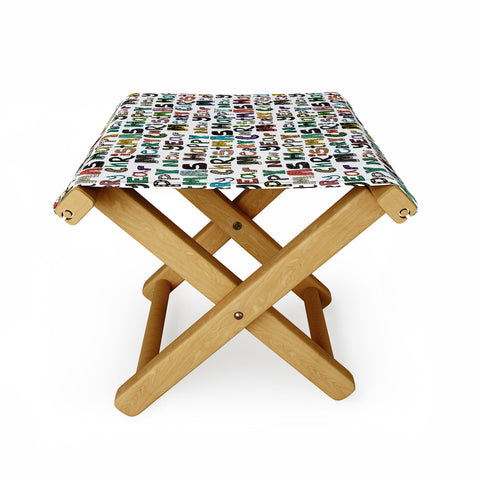 Sharon Turner merry christmas happy new year Folding Stool