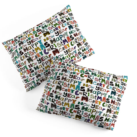 Sharon Turner merry christmas happy new year Pillow Shams