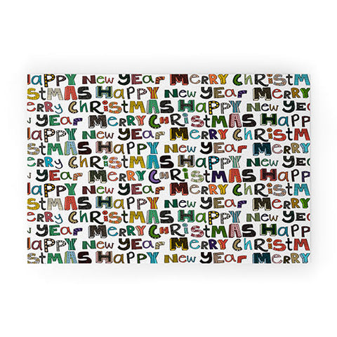 Sharon Turner merry christmas happy new year Welcome Mat