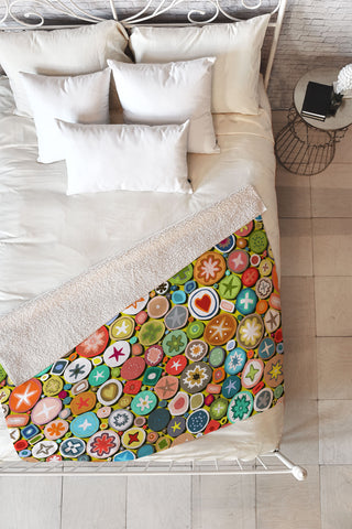 Sharon Turner millefiori Fleece Throw Blanket