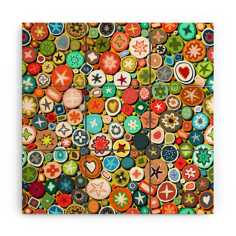 Sharon Turner millefiori Wood Wall Mural