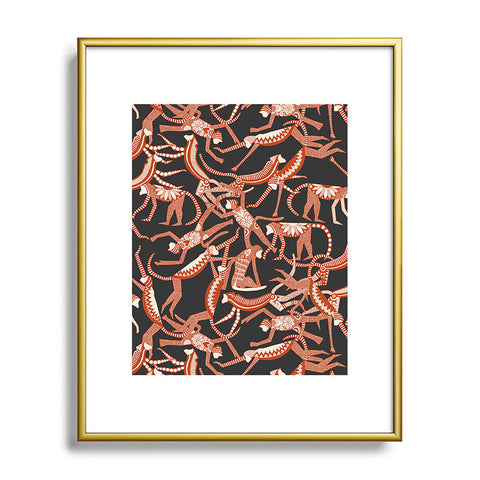 Sharon Turner monkey Metal Framed Art Print