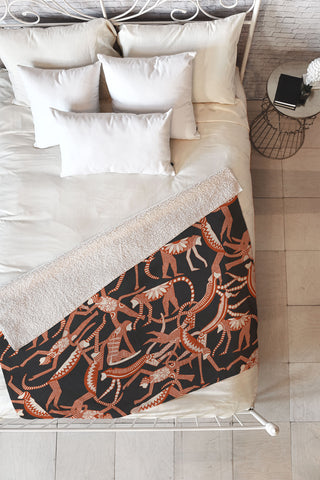 Sharon Turner monkey Fleece Throw Blanket