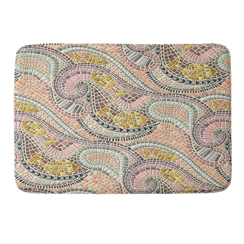 Sharon Turner mosaic fish pastel Memory Foam Bath Mat