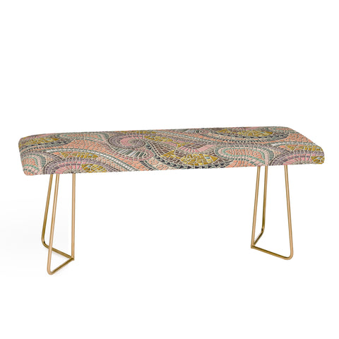 Sharon Turner mosaic fish pastel Bench