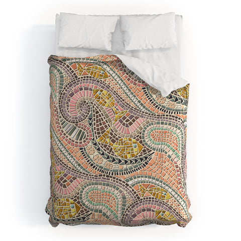 Sharon Turner mosaic fish pastel Comforter