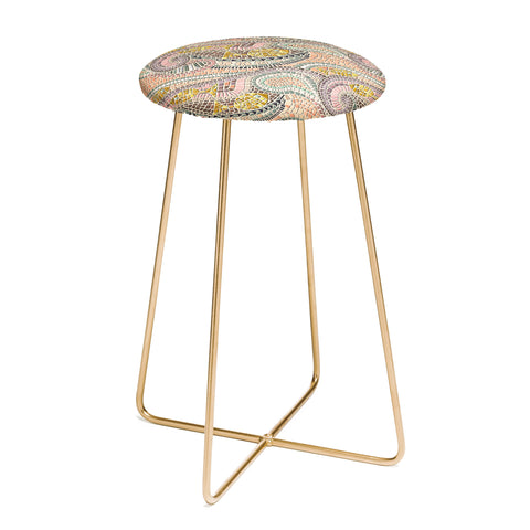 Sharon Turner mosaic fish pastel Counter Stool