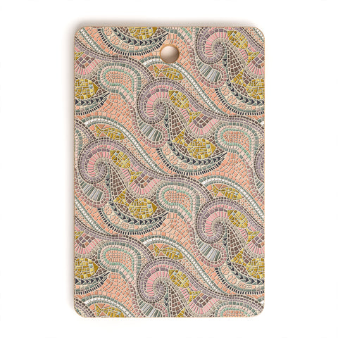 Sharon Turner mosaic fish pastel Cutting Board Rectangle