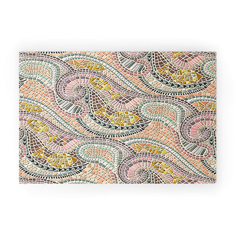 Sharon Turner mosaic fish pastel Welcome Mat