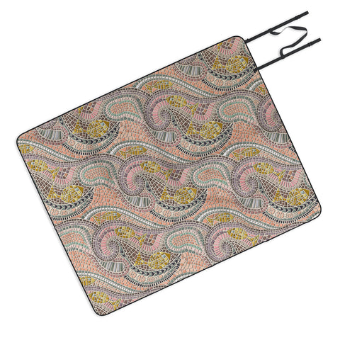 Sharon Turner mosaic fish pastel Picnic Blanket