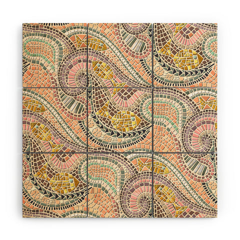 Sharon Turner mosaic fish pastel Wood Wall Mural