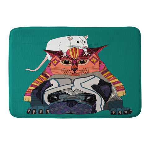Sharon Turner mouse cat pug Memory Foam Bath Mat