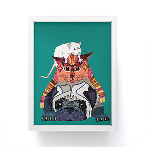 Sharon Turner mouse cat pug Framed Mini Art Print