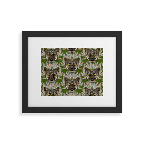 Sharon Turner native mountain lion green Framed Art Print