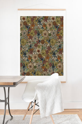 Sharon Turner nectar bird garden earth Art Print And Hanger