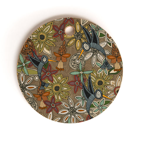 Sharon Turner nectar bird garden earth Cutting Board Round