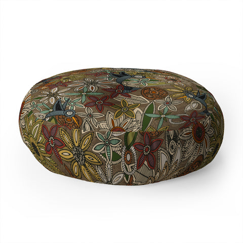 Sharon Turner nectar bird garden earth Floor Pillow Round