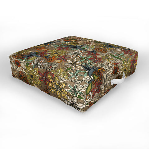 Sharon Turner nectar bird garden earth Outdoor Floor Cushion