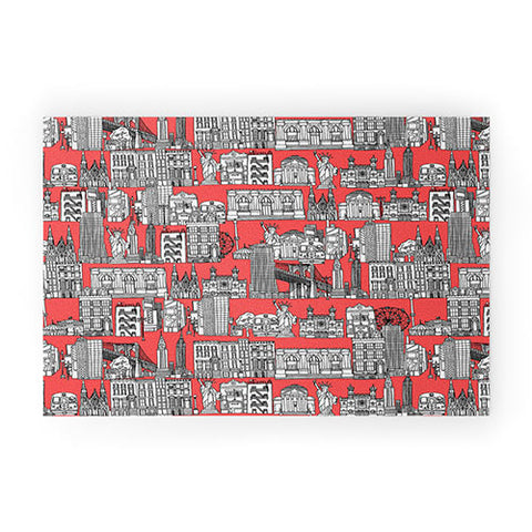 Sharon Turner New York Coral Welcome Mat