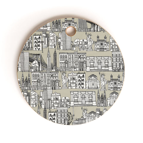 Sharon Turner New York Linen Cutting Board Round