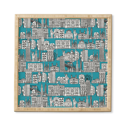 Sharon Turner New York Teal Framed Wall Art