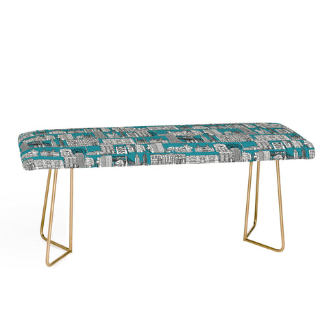 Sharon Turner New York Teal Bench