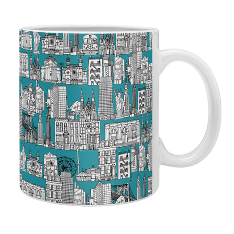 Sharon Turner New York Teal Coffee Mug