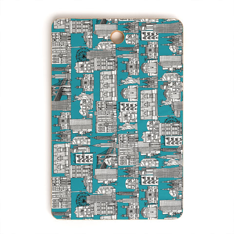 Sharon Turner New York Teal Cutting Board Rectangle