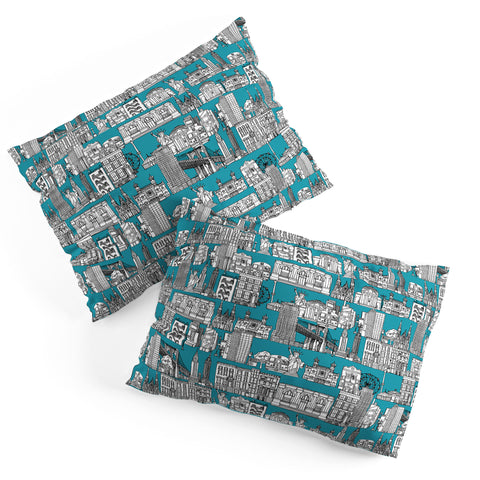 Sharon Turner New York Teal Pillow Shams