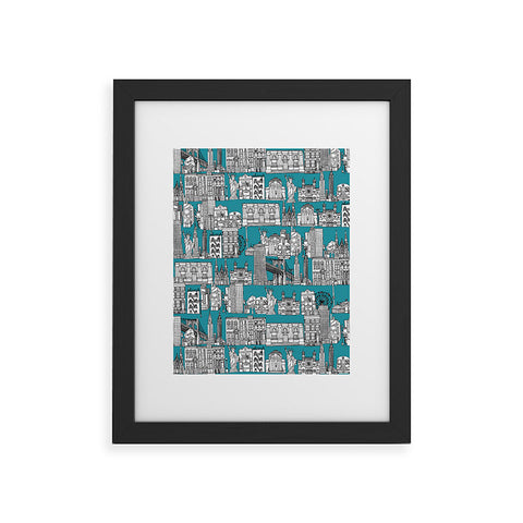 Sharon Turner New York Teal Framed Art Print