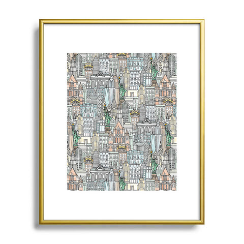 Sharon Turner New York watercolor Metal Framed Art Print